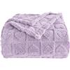 FY FIBER HOUSE Coperta con motivo a cuori, per mamma, amici, animali domestici, 280 g/m², super morbida, calda, leggera, soffice coperta per donne, anniversari (viola chiaro, 152 x 203 cm)