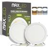 Maxled, Light is Led! Set di 2 Faretti LED Incasso Cartongesso 24W 1920LM Luci Soffitto Interno 120º 3CCT 3000K/4000K/6000K Faretto LED Incasso IP44 Non Dimmerabile Φ300mm Diametro Foro Φ285mm AC 230V