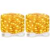 ALEGRE 2 catene luminose a LED con USB, 3 m, 30 LED, filo di rame | Ghirlanda di lampadine a LED per interni, luce bianca calda, impermeabile, con spina, per matrimonio, balcone