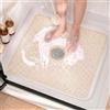 BLESWIN Tappeto Doccia Antiscivolo Quadrato con Foro Centrale, PVC, 60x60cm Beige | Tappeto Antiscivolo Doccia, Tappeti Bagno, Sicuro, Morbido, Per Seniors, Asciugatura Rapida, Anti Muffa, Facile da Pulire