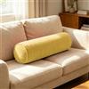 Generico Cuscino Cilindrico a Rullo 40cm 50cm 60cm 70cm 80cm 90cm, Cuscino Tubolare in Ciniglia Sfoderabile e Lavabile, Supporto in Spugna 50D per Lettura Letto, Divano e Relax(Giallo,20x50 cm)