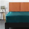 Lirex Lenzuola con Angoli in Raso, Letto Piazze Francese 120x200cm, per Materassi Alti Fino a 35 cm, Lussuoso e Setoso Biancheria da Letto in Poliestere Morbido, Blu Pavone