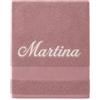 Manifattura Tessile Asciugamano Spugna Rosa Antico - Telo Doccia Personalizzato con Nome Ricamato, 100% Cotone Morbido e Assorbente, Ricamo Artigianale, Idea Regalo Uomo Donna