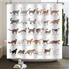 SDOTPMT 120x180cm Tenda Da Doccia Cartoon Animale Divertente Carino Gatto Bianco Minimalismo Campagna Fattoria Vasca Da Bagno per Ragazzi Ragazze Bagno Decor con Ganci
