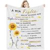 ZQYMM Coperta Personalizzata per Figlia - Regalo Speciale da Papà e Mamma - Plaid in Pile Con Incoraggiamento Positivo - Idea per Compleanno