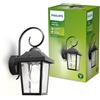 Philips Buzzard Applique LED da esterno, Alluminio, Nero | Resistente a intemperie, Design classico, Durevole, Lampadina E27 venduta separatamente