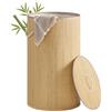 SONGMICS Cesto Portabiancheria con Coperchio, 90 L, in Bambù, Pieghevole | Porta Biancheria, Rotondo, Manici, Sacco Interno Rimovibile e Lavabile in Lavatrice, Collezione RONEX LCB078YZ01