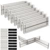Alaoo 8pcs Divisori per Cassetti Regolabili, in Plastica,Stile a Righe | 8 cm di Altezza, Intervallo Estensibile 27.5cm-51cm, Adatto per Bagni, Toelette, Armadi o Cucine