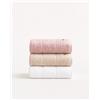 GAMUSI Set di 3 Asciugamani 100% Cotone con Gancio, 50x70 cm, 600g/m², Rosa - Pietra - Bianco.
