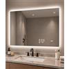 STARLEAD 70x100cm Specchio Bagno con Luce e Orologio & Meteo App Wi-Fi | Specchio Intelligente, Antiappannamento, Dimmerazione, 3 Colori di Luce, Memoria, Vetro Temperato, IP44, CRI>90
