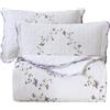 vctops Set di 3 pezzi con elegante copriletto floreale ricamato, 100% cotone, reversibile, patchwork, 1 trapunta e 2 federe, per letto king, viola