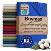 Buymax Lenzuolo con Angoli Stretch Matrimoniale King Size 180x200-200x220 cm per Letti ad Acqua e Boxspring in 98% Cotone Jersey - Colore Blu Scuro, per Materassi fino a 35 cm di Altezza