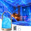 Zhwidnerso Proiettore Luce Onda d'Acqua Soffitto 16 colori, rotazione a 360° | Effetto Onda Dinamico a 360°, Comando Touch e Telecomando, 4000 mAh, Impermeabile IP54, per Camere da Letto, Bagni e Esterni