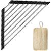 Daveinmic Scaffale Angolare per Lavello con Spugne Loofah, Porta Piatti Pieghevole in Acciaio Inox con Bordi Silicone Antiscivolo, Scolapiatti Arrotolabile a Triangoli per Tazze, Frutta, Verdura (Nera)
