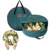 Generic Grande borsa portaoggetti per ghirlande, in tessuto non tessuto, con doppia cerniera e manici, organizzazione per ghirlande natalizie per decorazioni stagionali (verde, 73,7 cm)