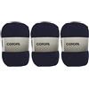Hanselhome 100% cotone filato perfetto per fai da te e tessitura a mano (blu navy 100 g, ca. 250 metri Set di 3 pezzi)