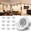 Aigostar Faretti LED Incasso 5W 370LM 3000K 70-75mm 12pz Bianco Caldo | Equivalente 53W Alogena/ 30° Inclinazione/ CRI>80/ Carcassa PBT Ignifuga/ 220-240V Nessun Trasformatore Necessario