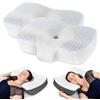 Elviros Confezione da 2 cuscini cervicali in memory foam per dormire sul fianco, cuscini ortopedici per chi dorme sulla schiena e sullo stomaco, cuscino ergonomico regolabile per alleviare il dolore