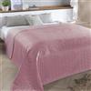 Delindo Lifestyle Copriletto Belford antico rosa baia, copriletto matrimoniale tinta unita, 220 x 240 cm