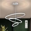 Silamp Lampadario a sospensione 3 cerchi 68W bianco con telecomando incluso V636-BIANCO