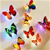 Pengcheng (7 pezzi) luci a farfalla, adesivi da parete colorati 3D a forma di farfalla, regalo per camera da letto delle ragazze, adesivi creativi a LED per luce notturna, utilizzati per la