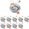 ledscom.de 10x cornici da incasso per soffitto da bagno ERID, per ambienti umidi, bagno, IP44, rotonde, orientabili, alluminio opaco, con portalampada GU5.3 incluso
