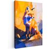 MuchoWow© Quadro Camera Da Letto Quadri Soggiorno Decorazione Parete Quadri | 80x120 cm - Moderni Su Tela Stampe Foto Con Cornice Quadretti Poster Casa Volpe - Arancione - Forme - Astratto