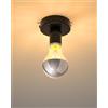 Lamptobe Plafoniera E27 con Lampadina, E27 Plafoniera Vintage con Lampadina Cromata da 4W, Luce Bianca Calda 2700K, per Corridoio, Portico, Salone, Cucina, Soggiorno, Camera da Letto