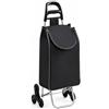 MAGIC SELECT Carrello della Spesa a 3 Ruote Saliscale con Tasca Posteriore | Carrello Leggero per Supermercato, Nero