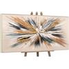 YS-Art Quadro Astratto Esplosione di Luce Dipinto a Mano su Tela