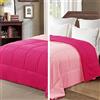Exclusivo Mezcla Piumone Senza Copripiumone 240x260 cm Reversibile Bicolore | 220GSM in Microfibra, Leggera, Morbida, Traspirante e Confortevole, per Tutto l'Anno, Lavabile in Lavatrice, Fucsia/Rosa