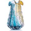 LCCCK Vaso grande in vetro trasparente alto 37,1 cm, a bocca larga, grazioso vaso in vetro soffiato a mano per bouquet, vasi unici color foglia di tè e ambra per soggiorno, ufficio, tavolo da pranzo e