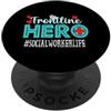 TeeaxArt Frontline Hero Christmas Gifts Apprezzamento dei lavoratori essenziali degli eroi di prima linea dell'assistente sociale PopSockets PopGrip Adesivo