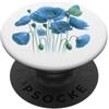 Floral Graphics poppy Flowers Fiori di papavero Fiori blu PopSockets PopGrip Adesivo
