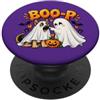 BOO-P Funny Halloween Ghost Dog Boop by BOO-P - Divertente cagnolino fantasma di Halloween PopSockets PopGrip Adesivo