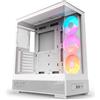 NZXT S5 RGB Case per PC mid-tower ATX compatto - Bianco | Doppio vetro temperato panoramico, ventola RGB inversa da 360 mm preinstallata, fino a 10 ventole, GPU 415 mm, USB-C
