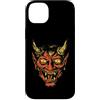 generic Custodia per iPhone 14 Plus Diavolo Testa Tradizionale Tatuaggio