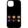 Funny Spooky Halloween Apparel Custodia per iPhone 15 Plus Spettrale Halloween Apple Icons Scheletro Mummia Vampiro Pipistrello