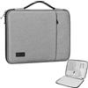 MoKo 9-11 Pollice Custodia Borsa per Tablet Grande capacità, Compatibile con iPad 10a/Air 5/4 2022, iPad PRO 11 M2 2022-2018, Galaxy Tab A8 10.5/Tab S8 11 2022, Nero & Grigio