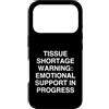 Anxious Introvert Mental Health Humor Custodia per iPhone 17 Pro AVVERTENZA SULLA SHORTAGE DEI TISSUTI: SUPPORTO EMOTIVO IN CORSO Witty