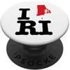 Shape of Home Co I Love (Heart) Rhode Island Mappa Sagoma RI Stato Americano PopSockets PopGrip Adesivo