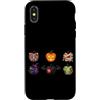 Funny Spooky Halloween Apparel Custodia per iPhone X/XS Spettrale Halloween Apple Icons Scheletro Mummia Vampiro Pipistrello