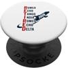 Cruising Ahead Aviation Designs Ritirato 2026 Pilota Alfabeto fonetico Pensionamento aereo PopSockets PopGrip Adesivo