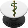 Caduceus Rod of Asclepius Medical Doctor Asta di Asclepio Caduceo Medico Simbolo PopSockets PopGrip Adesivo