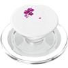 Pretty Girls, Flowers Black and White Sh Floreale Donna Viso Line Art con Orchidee Rosa 2 Forme Mania PopSockets PopGrip per MagSafe