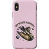 Cute Cat Astronaut Vintage Comet Custodia per iPhone X/XS Funny Retro Astronaut Cat Riding a Comet in Space