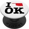 Shape of Home Co I Love (Heart) Oklahoma Mappa Sagoma OK Stato Americano PopSockets PopGrip Adesivo