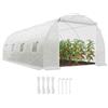 Outsunny Serra a Tunnel 6x3x2m per Orto e Giardino in Metallo e PE Bianco