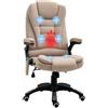 Vinsetto Poltrona da Ufficio Massaggiante con Riscaldamento 67x74x116cm Beige