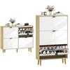 HOMCOM Scarpiera Slim Moderna Cassetti Ribaltabili Bianco